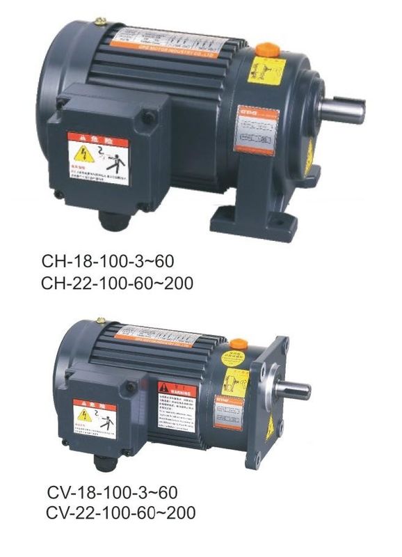 100w 0.125hp Electric Motor Gearbox 3 Phase Motor With Reduction Gearbox 18mm Shaft